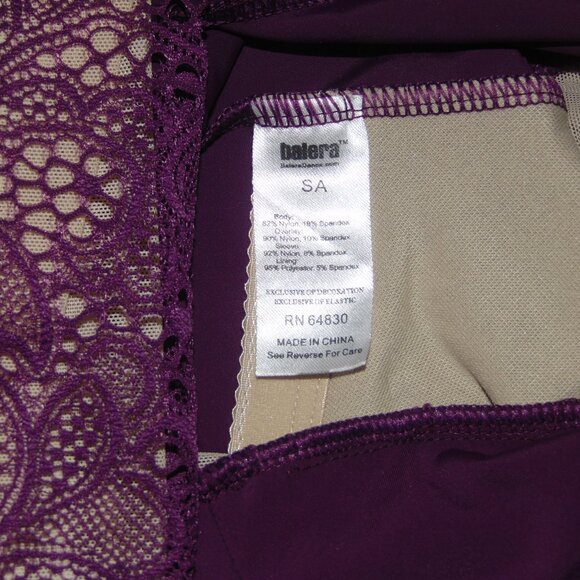 Balera Maroon Lace Long Sleeve Leotard SA - Picture 5 of 7